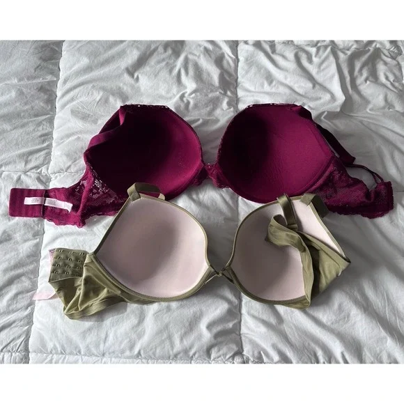NWOT Lot Of Two Victorias Secret Bras 38DDD Lace Very Sexy Low Cut Dream Angels - Picture 6 of 8